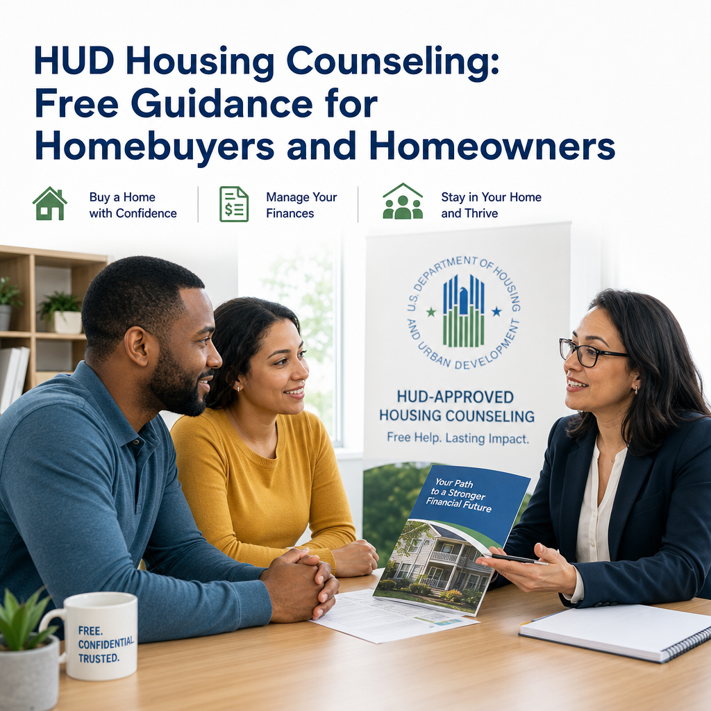 HUD housing counseling session offering free guidance to homebuyers and homeowners