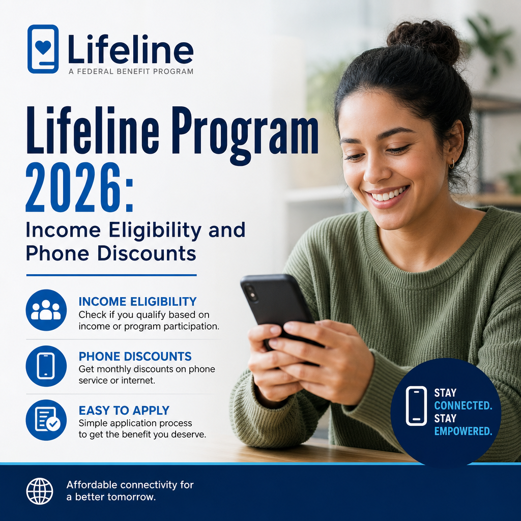 Illustration of Lifeline Program 2026 income-based phone discount and affordable connectivity application